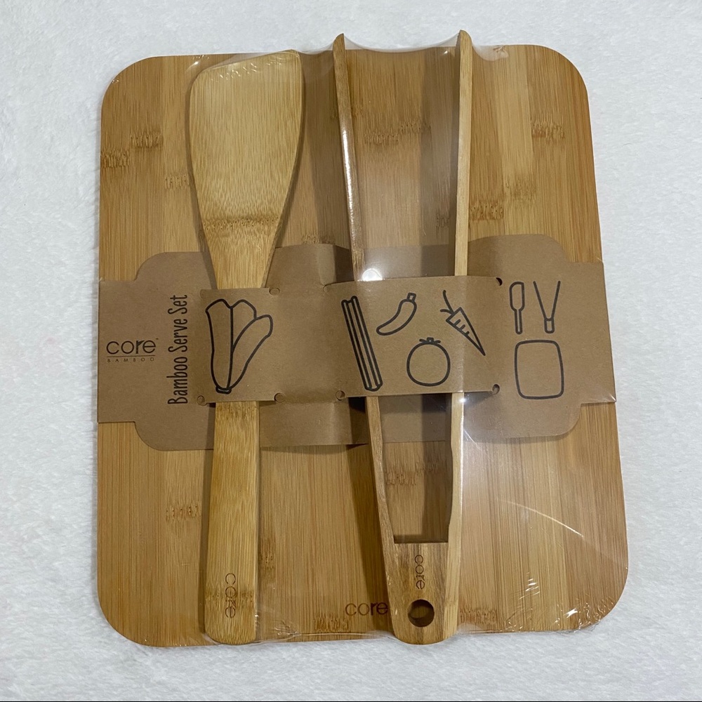 Core Bamboo Serving Tray & Utensils Set